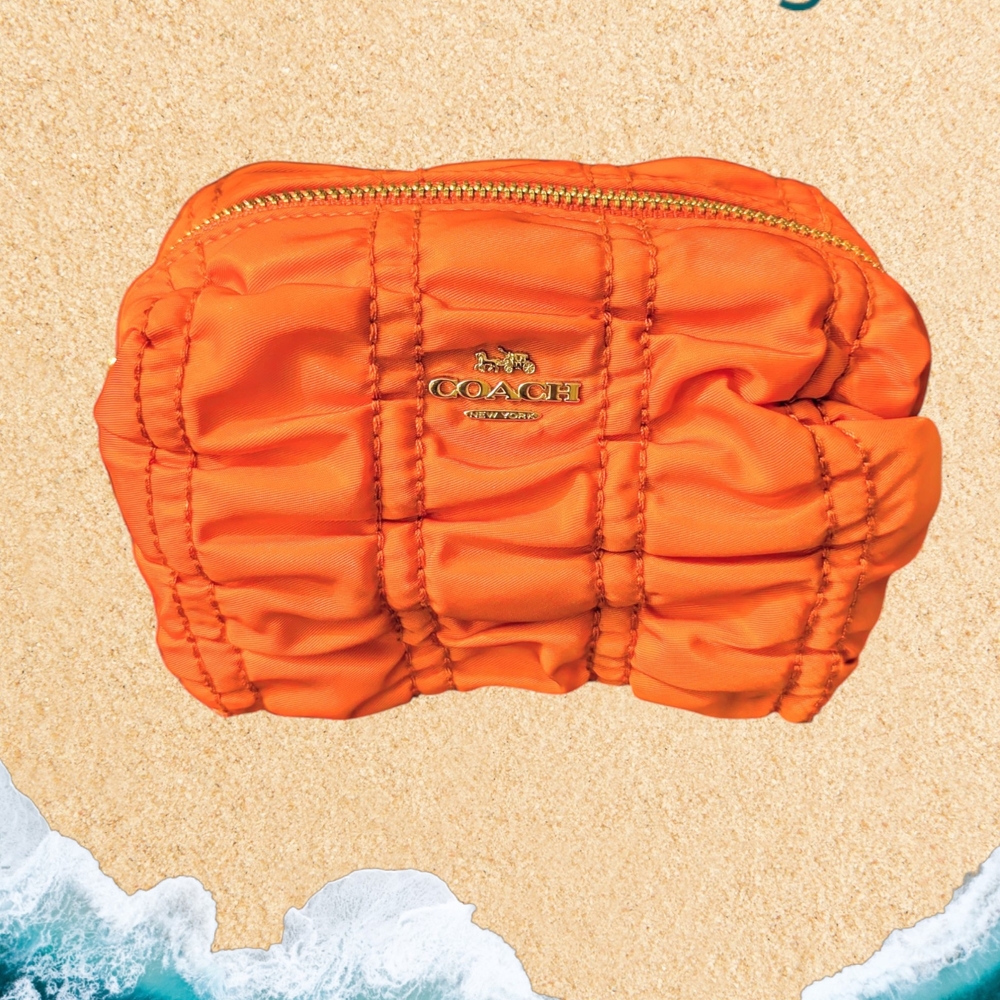 Coach Bright Orange Quilted Bag